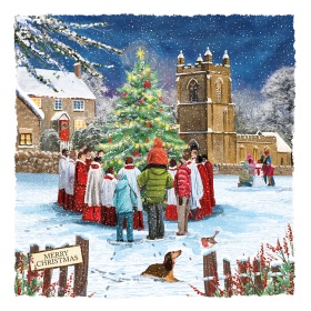 Carols Around The Tree Christmas Card